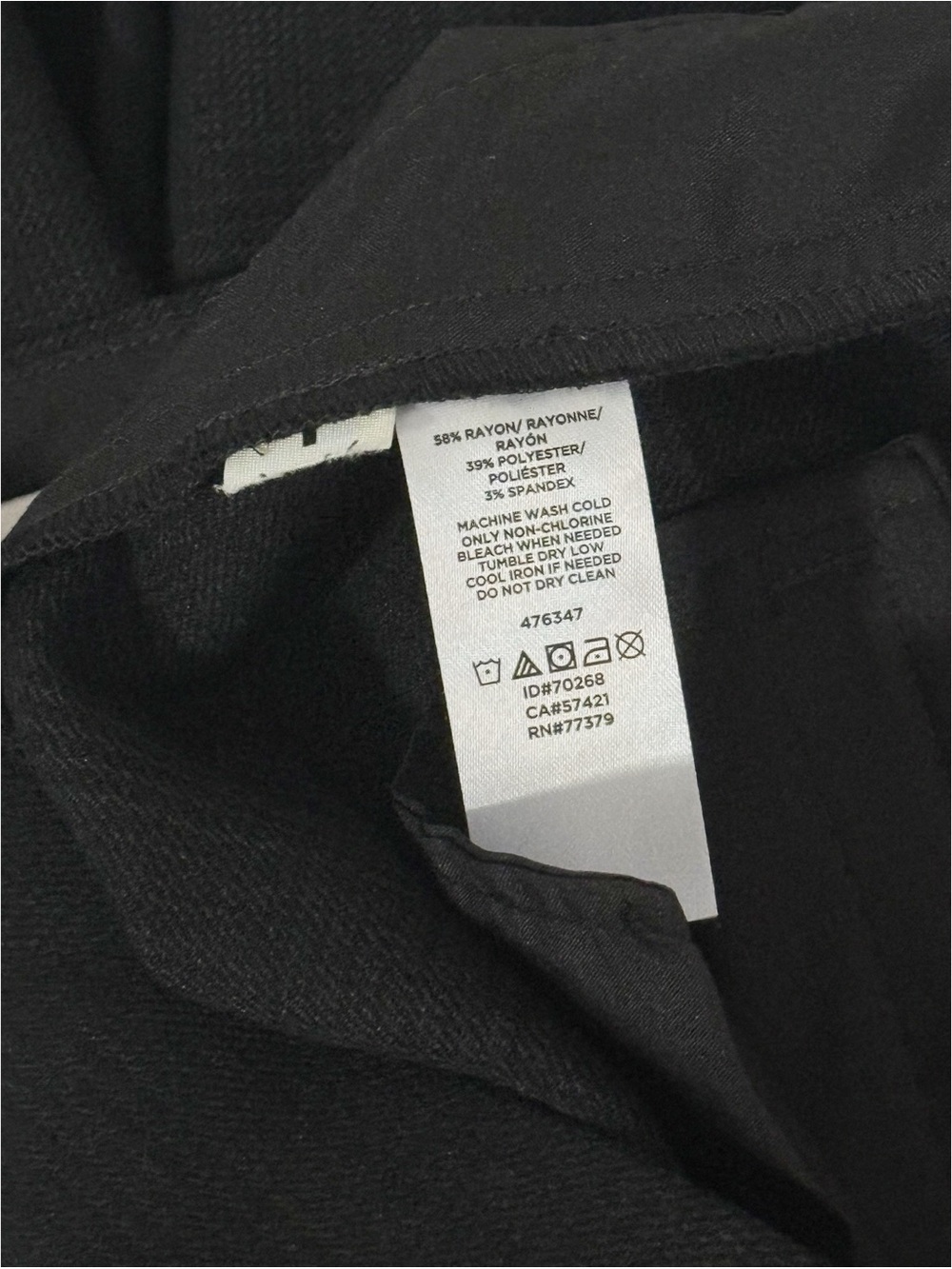 ANN TAYLOR Women’s Black Faint Plaid Wide Leg Trousers Pants Flat Front Size 6 - Picture 6 of 6